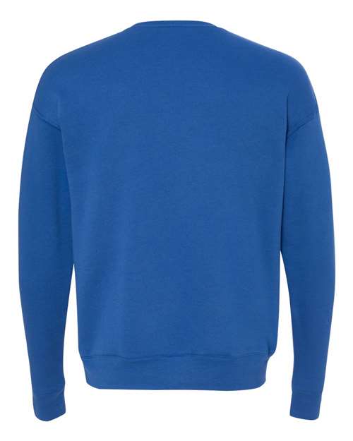 Bella + Canvas 3945 Sponge Fleece Drop Shoulder Crewneck Sweatshirt - True Royal - back