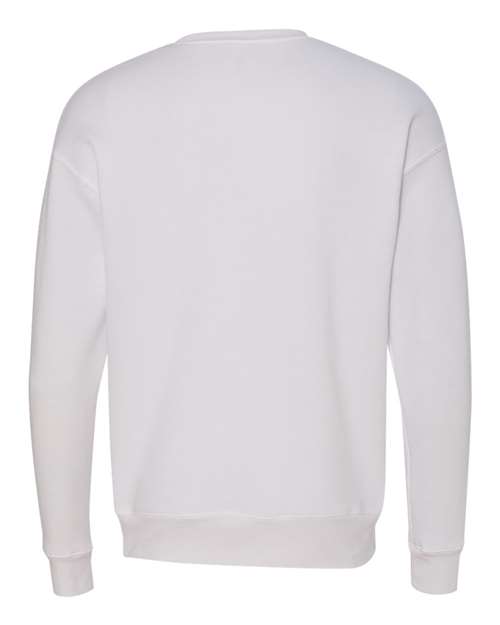 Bella + Canvas 3945 Sponge Fleece Drop Shoulder Crewneck Sweatshirt - White - back