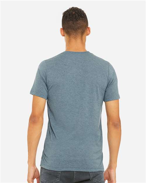 Bella+Canvas 3413 Unisex Triblend Short Sleeve Tee - Denim Triblend - model back