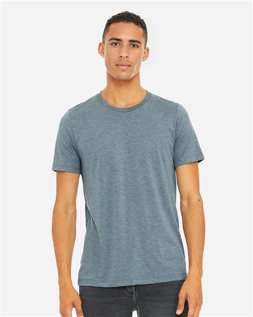 Bella+Canvas 3413 Unisex Triblend Short Sleeve Tee - Denim Triblend - model front