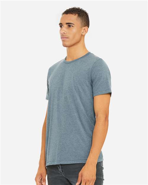 Bella+Canvas 3413 Unisex Triblend Short Sleeve Tee - Denim Triblend - model side