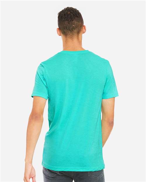 Bella+Canvas 3413 Unisex Triblend Short Sleeve Tee - Sea Green Triblend - model back