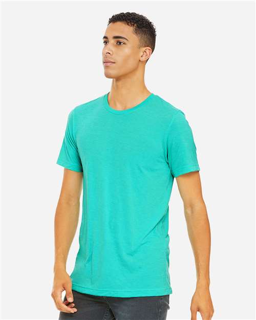 Bella+Canvas 3413 Unisex Triblend Short Sleeve Tee - Sea Green Triblend - model side
