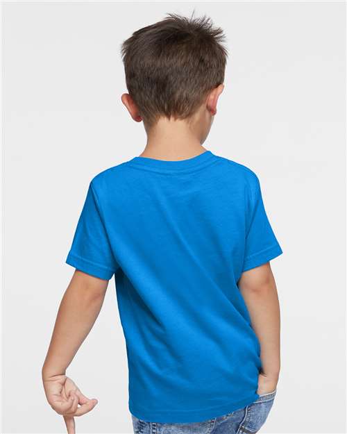 Rabbit Skins 3321 Toddler Fine Jersey Tee - Cobalt - model back