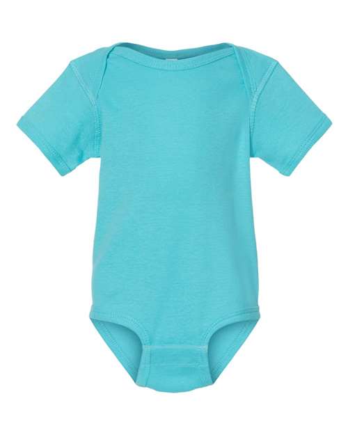 Rabbit Skins 4400 Infant Baby Rib Bodysuit - Caribbean - front