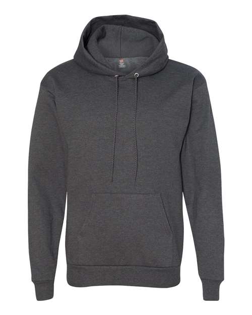 Hanes P170 EcoSmart Hooded Sweatshirt - Charcoal Heather - flat front