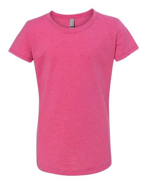 Next Level 3712 Girls’ CVC Princess T-Shirt - Raspberry - front