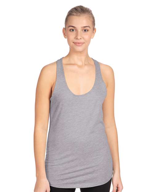 Next Level 1533 Women's Ideal Racerback Tank - Heather Grey - model front