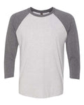 Next Level 6051 Unisex Triblend Three-Quarter Raglan T-Shirt - Premium Heather Sleeves/ Heather White Body - front