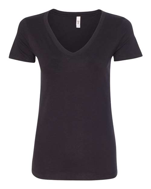 Next Level 1540 Women's Ideal V-Neck T-Shirt - Black - flat front