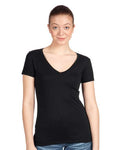 Next Level 1540 Women's Ideal V-Neck T-Shirt - Black - model back
