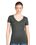 Next Level NL1540 Women's Ideal V-Neck T-Shirt - Dark Grey - model front