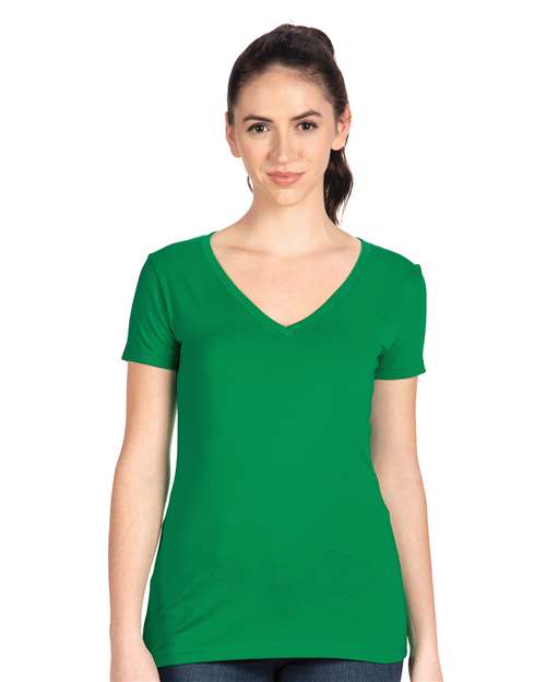 Next Level NL1540 Women's Ideal V-Neck T-Shirt - Kelly Green - model front