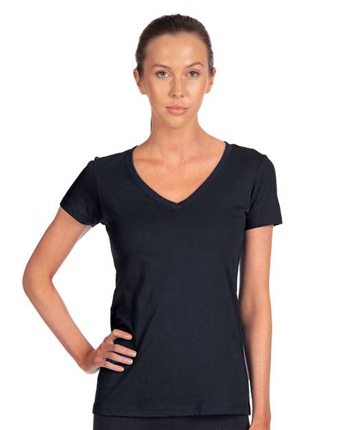 Next Level 1540 Women's Ideal V-Neck T-Shirt - Midnight Navy - model front
