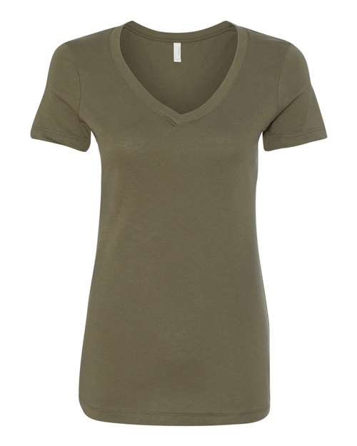 Next Level 1540 Women's Ideal V-Neck T-Shirt - Military Green - flat front