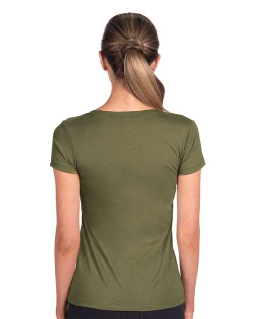 Next Level 1540 Women's Ideal V-Neck T-Shirt - Military Green - model back
