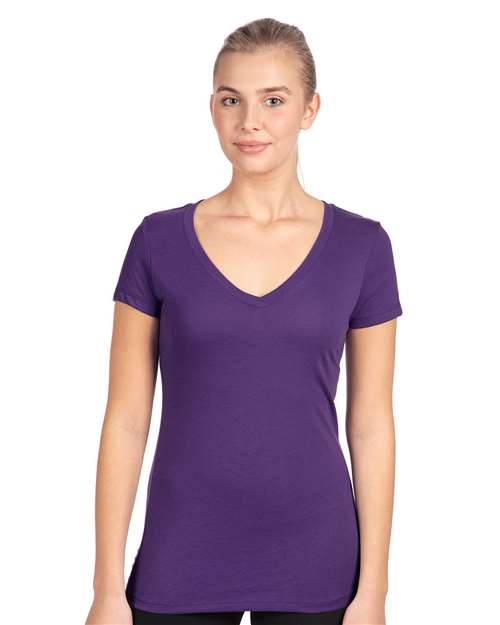 Next Level 1540 Women's Ideal V-Neck T-Shirt - Purple Rush - model front