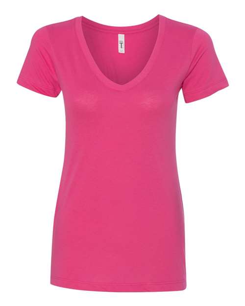 Next Level 1540 Women's Ideal V-Neck T-Shirt - Raspberry - flat front