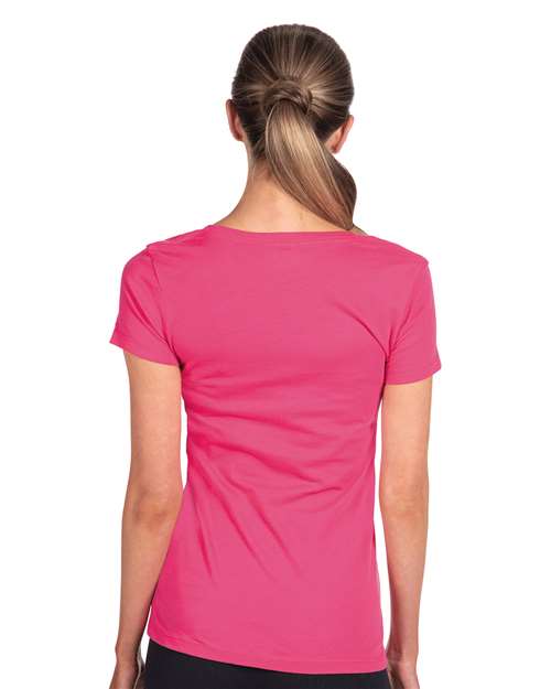 Next Level 1540 Women's Ideal V-Neck T-Shirt - Raspberry - model back