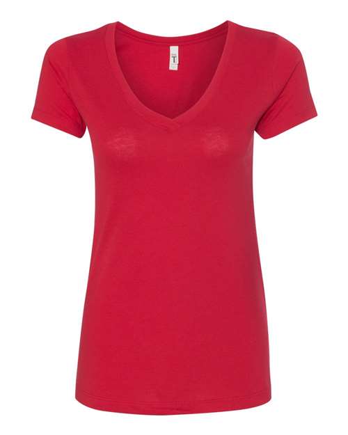Next Level 1540 Women's Ideal V-Neck T-Shirt - Red - flat front