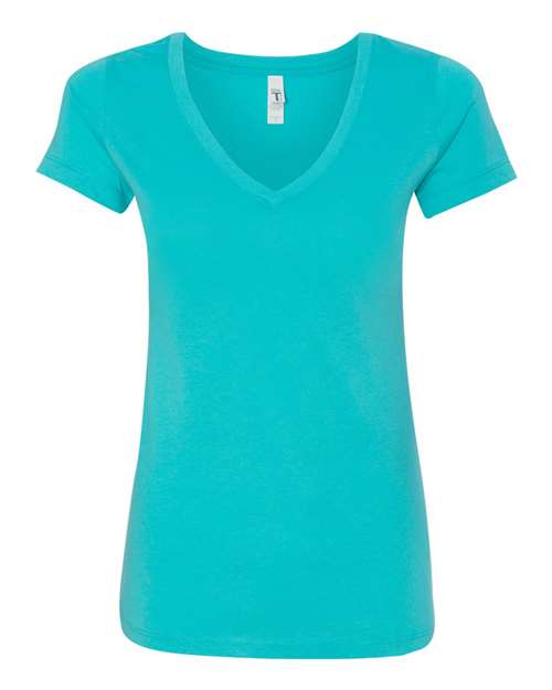 Next Level 1540 Women's Ideal V-Neck T-Shirt - Tahiti Blue - flat front
