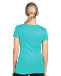 Next Level 1540 Women's Ideal V-Neck T-Shirt - Tahiti Blue - model back