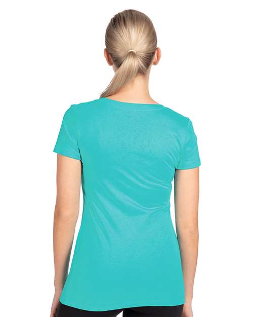 Next Level 1540 Women's Ideal V-Neck T-Shirt - Tahiti Blue - model back