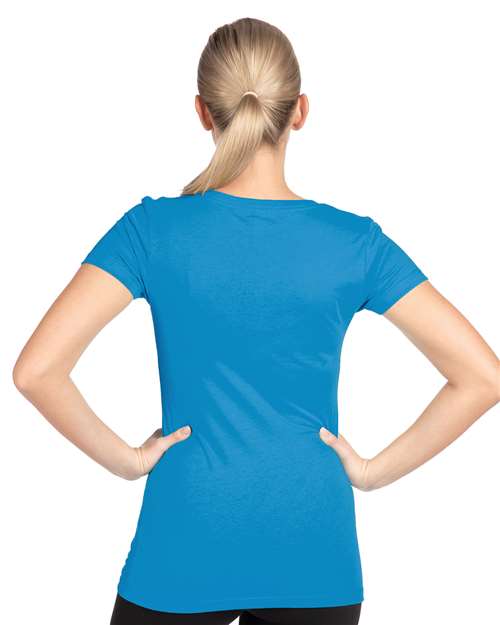 Next Level 1540 Women's Ideal V-Neck T-Shirt - Turquoise - model back