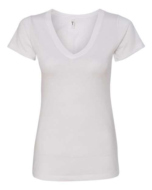 Next Level 1540 Women's Ideal V-Neck T-Shirt - White - flat front