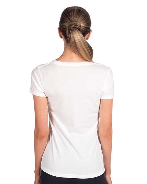 Next Level 1540 Women's Ideal V-Neck T-Shirt - White - model back