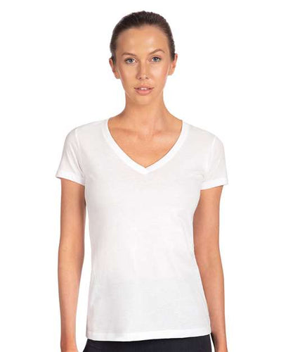 Next Level 1540 Women's Ideal V-Neck T-Shirt - White - model front