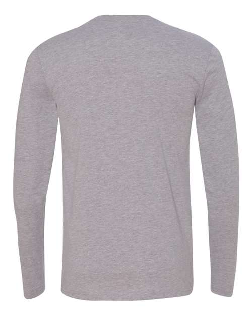 Next Level 3601 Unisex Cotton Long Sleeve T-Shirt - Heather Grey - back