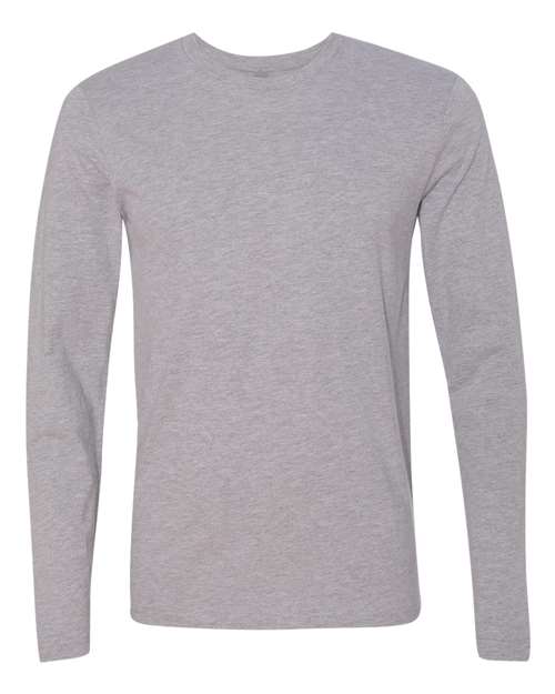 Next Level 3601 Unisex Cotton Long Sleeve T-Shirt - Heather Grey - front