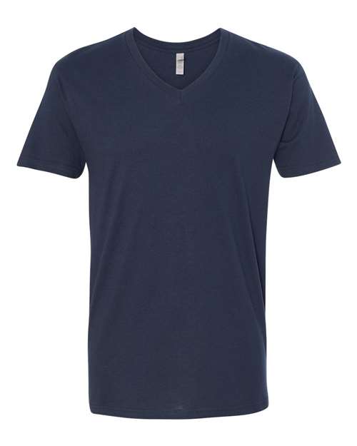 Next Level 3200 Unisex Cotton V-Neck T-Shirt - Midnight Navy - front