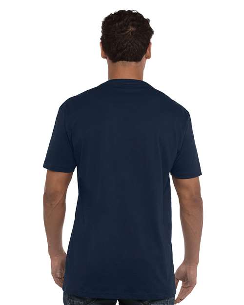 Next Level 3200 Unisex Cotton V-Neck T-Shirt - Midnight Navy - model back