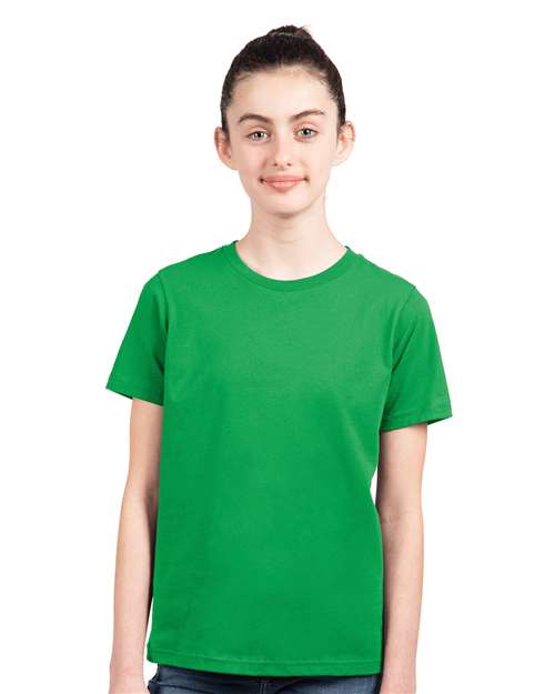 Next Level 3310 Youth Cotton T-Shirt - Kelly Green - model front