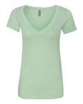 Next Level 6640 Women’s CVC Deep V-Neck T-Shirt - Mint - front