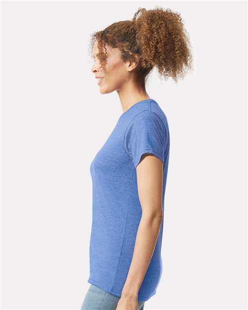 Gildan 64000L Women's Softstyle T-Shirt - Heather Royal - model side