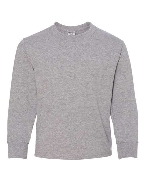 Jerzees 29BLR Youth Dri-Power Long Sleeve 50/50 T-Shirt - Athletic Heather - front