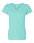 LAT 3507 Women's Fine Jersey V-Neck Tee - Chill - front
