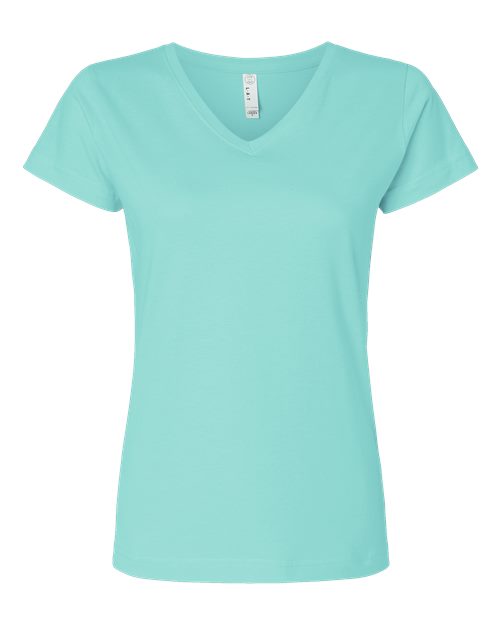 LAT 3507 Women's Fine Jersey V-Neck Tee - Chill - front