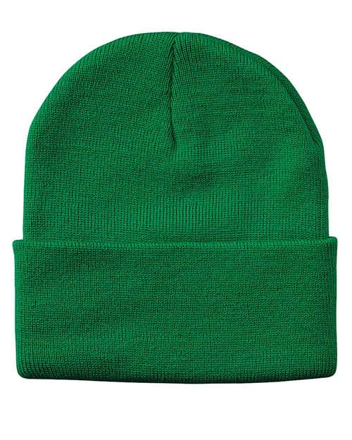 Sportsman SP12 12" Solid Cuffed Beanie - Kelly - front
