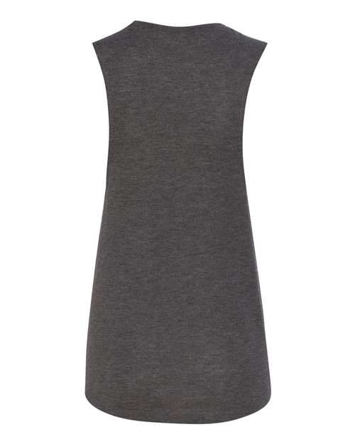 BELLA + CANVAS 8803 Women's Flowy Scoop Muscle Tank - Dark Grey Heather - back