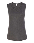 BELLA + CANVAS 8803 Women's Flowy Scoop Muscle Tank - Dark Grey Heather - front