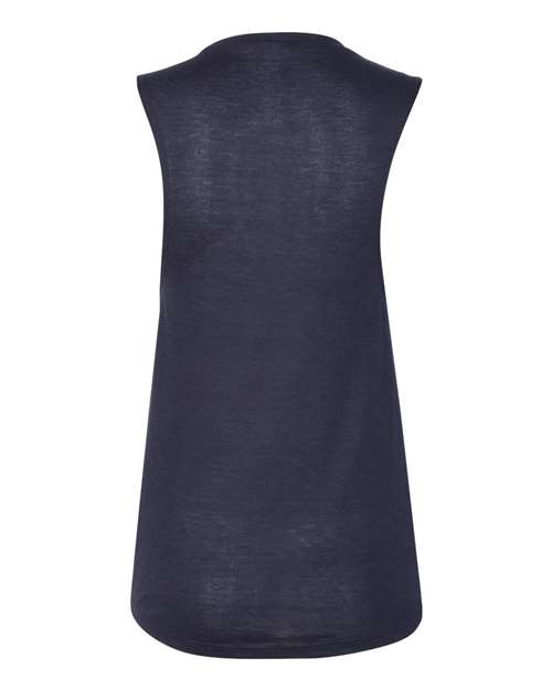 BELLA + CANVAS 8803 Women's Flowy Scoop Muscle Tank - Midnight - back
