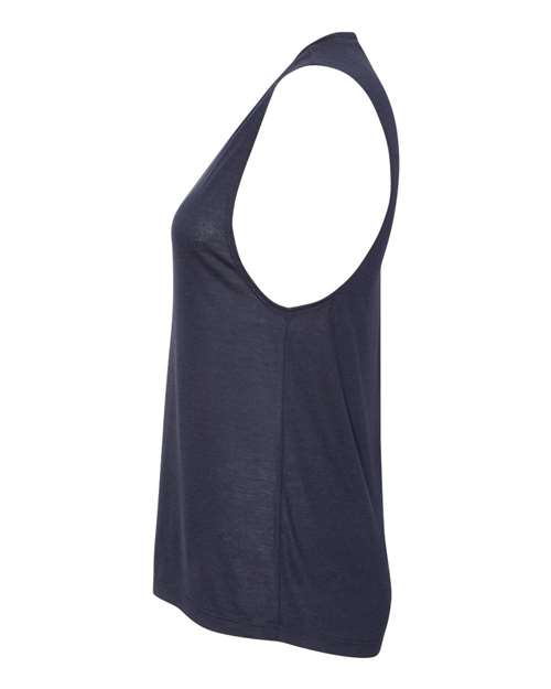 BELLA + CANVAS 8803 Women's Flowy Scoop Muscle Tank - Midnight - side