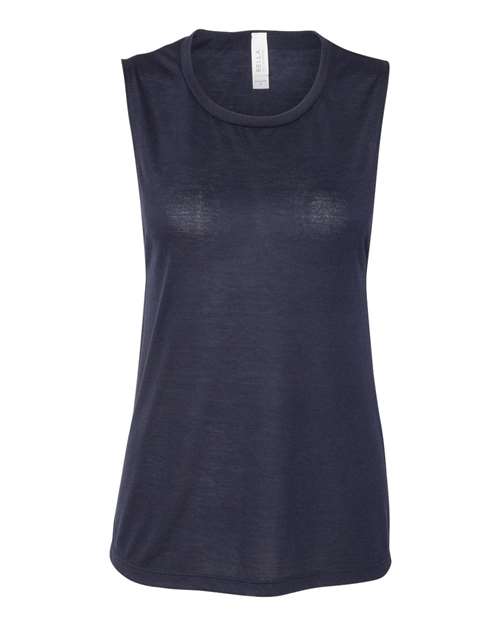 BELLA + CANVAS 8803 Women's Flowy Scoop Muscle Tank - Midnight - front