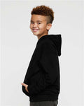 LAT 2296 Youth Hoodie Sweatshirt - Black - model side