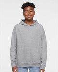 LAT 2296 Youth Hoodie Sweatshirt - Heather - model front