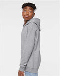 LAT 2296 Youth Hoodie Sweatshirt - Heather - model side